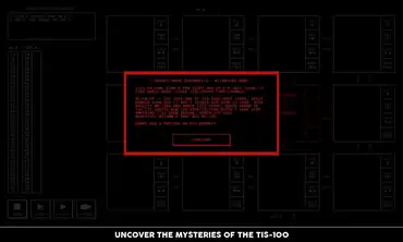 A diary entry world building with the caption, "Uncover the mysteries of the TIS-100".